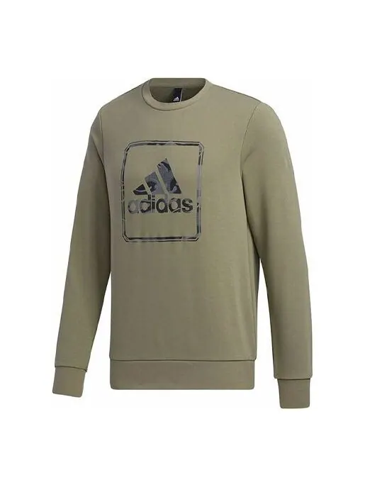 Толстовка adidas MH Gfx Ft BosSlogan Sports Hooded Sweater Men Green — изображение 1 из 4, зеленый