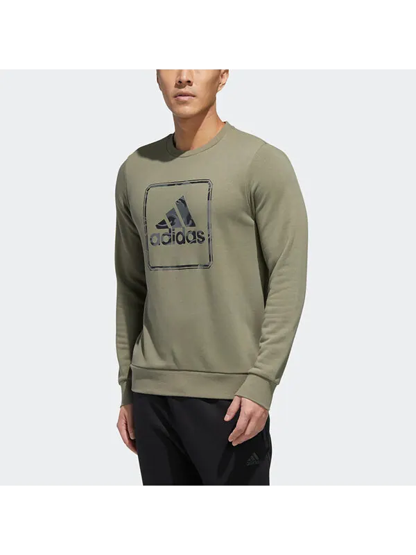 Толстовка adidas MH Gfx Ft BosSlogan Sports Hooded Sweater Men Green — изображение 3 из 4, зеленый