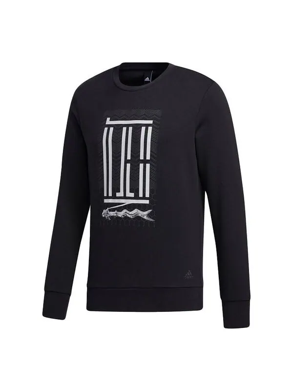 Толстовка adidas Wj Crew Logo Printing Pullover Round Neck Black — изображение 1 из 4, черный