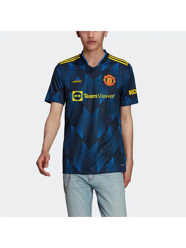 Футболка manchester united 21 22 третья футболка Adidas — изображение 3 из 4, синий