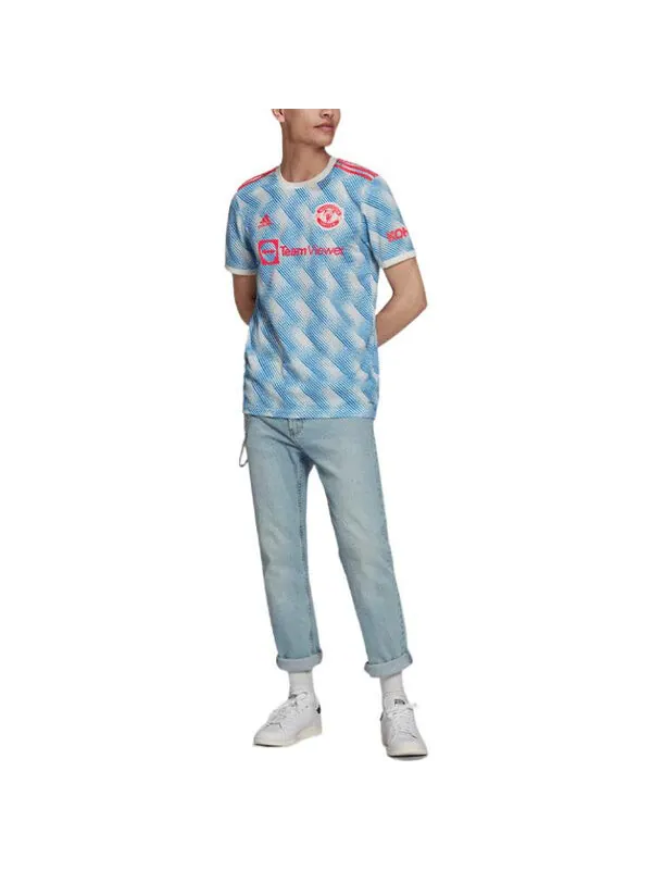 Футболка Adidas Manchester United 21/22 Away Jersey 'Cloud White' — изображение 3 из 4, белый