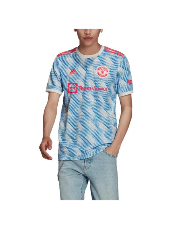 Футболка Adidas Manchester United 21/22 Away Jersey 'Cloud White' — изображение 4 из 4, белый