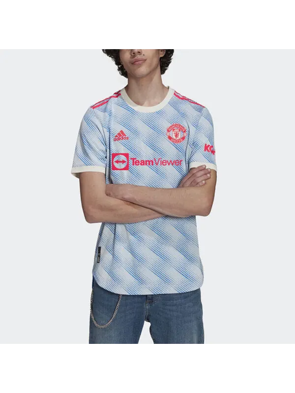 Футболка Adidas Manchester United 21/22 Away Authentic Jersey 'Cloud White' — изображение 3 из 4, белый
