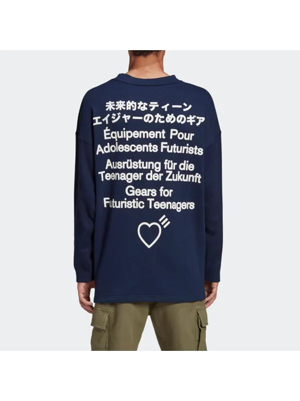 Толстовка adidas originals x HUMAN MADE logo — изображение 4 из 4, синий