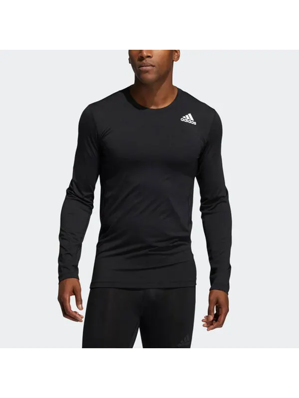 Футболка adidas TF Turf Ls Casual Sports Training Round Neck Long Sleeves Black — изображение 3 из 4, черный