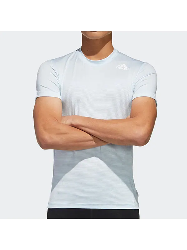 Футболка Adidas Training Sports Short Sleeve Tee 'Light Sky Blue' — изображение 3 из 4, светлый синий