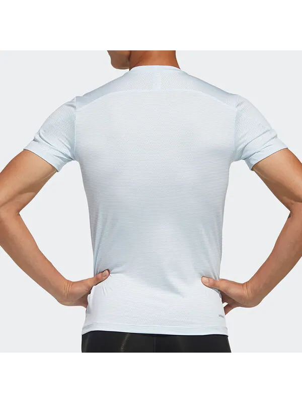 Футболка Adidas Training Sports Short Sleeve Tee 'Light Sky Blue' — изображение 4 из 4, светлый синий