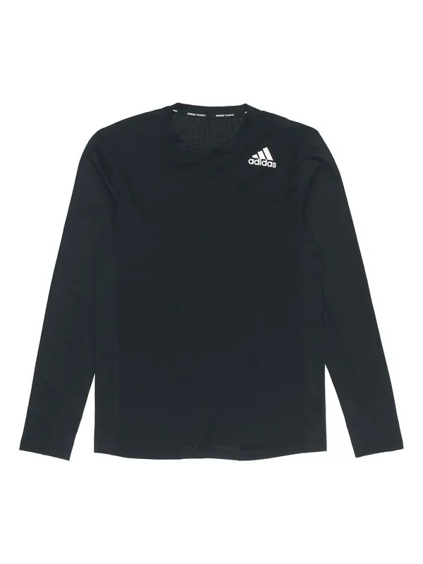 Спортивная футболка adidas Training Running Sports Long Sleeves Gym Clothes Black — изображение 1 из 4, черный