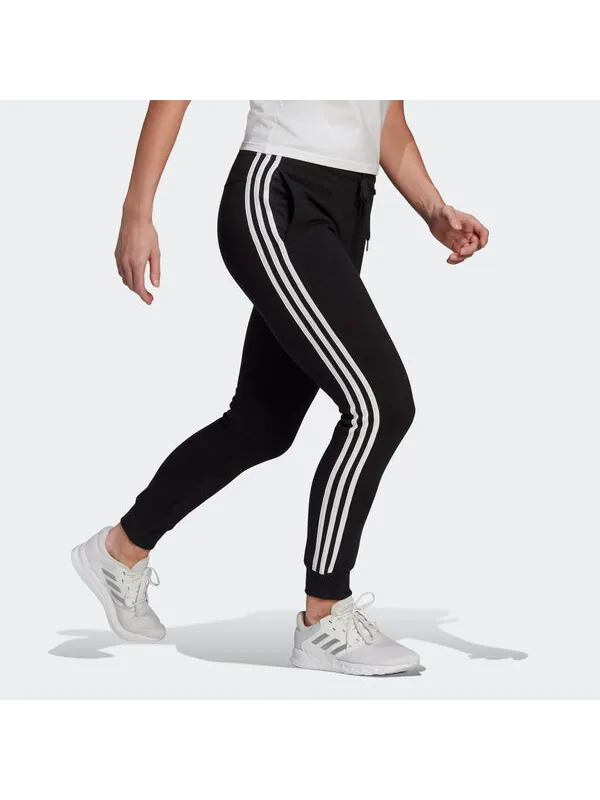 Брюки Essentials флисовые брюки с тремя полосками азиатские размеры Adidas — изображение 4 из 4, черный