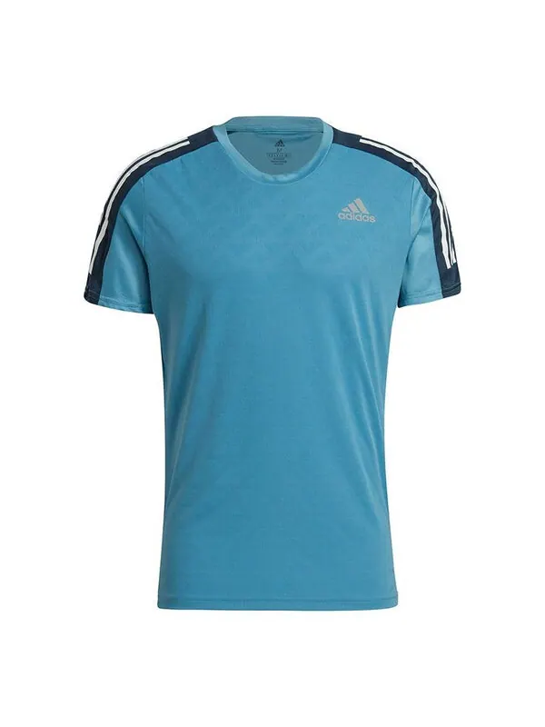 Футболка adidas Own The Run Tee Running Sports Round Neck Short Sleeve Blue — изображение 1 из 4, синий