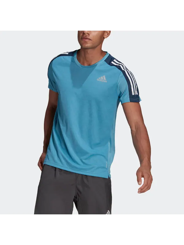 Футболка adidas Own The Run Tee Running Sports Round Neck Short Sleeve Blue — изображение 2 из 4, синий