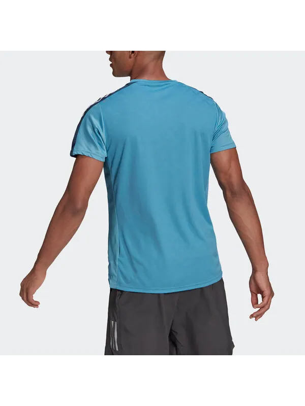 Футболка adidas Own The Run Tee Running Sports Round Neck Short Sleeve Blue — изображение 3 из 4, синий