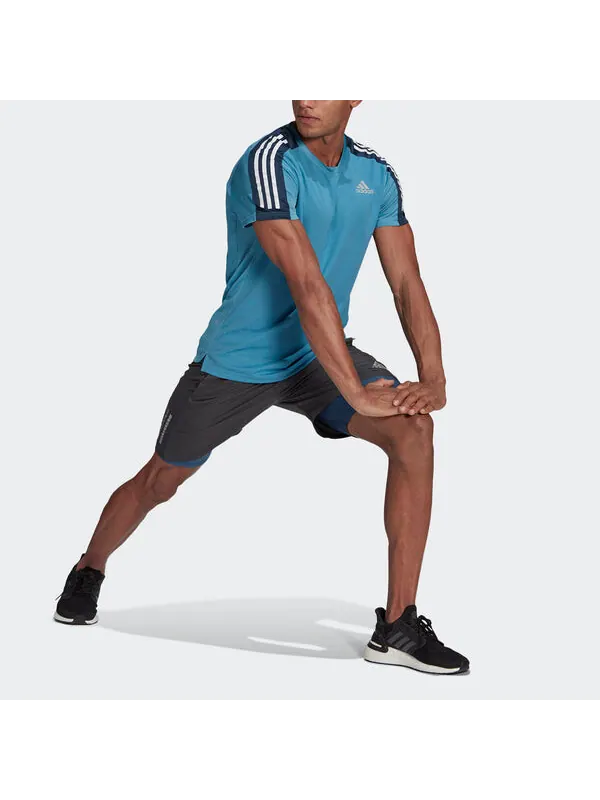 Футболка adidas Own The Run Tee Running Sports Round Neck Short Sleeve Blue — изображение 4 из 4, синий
