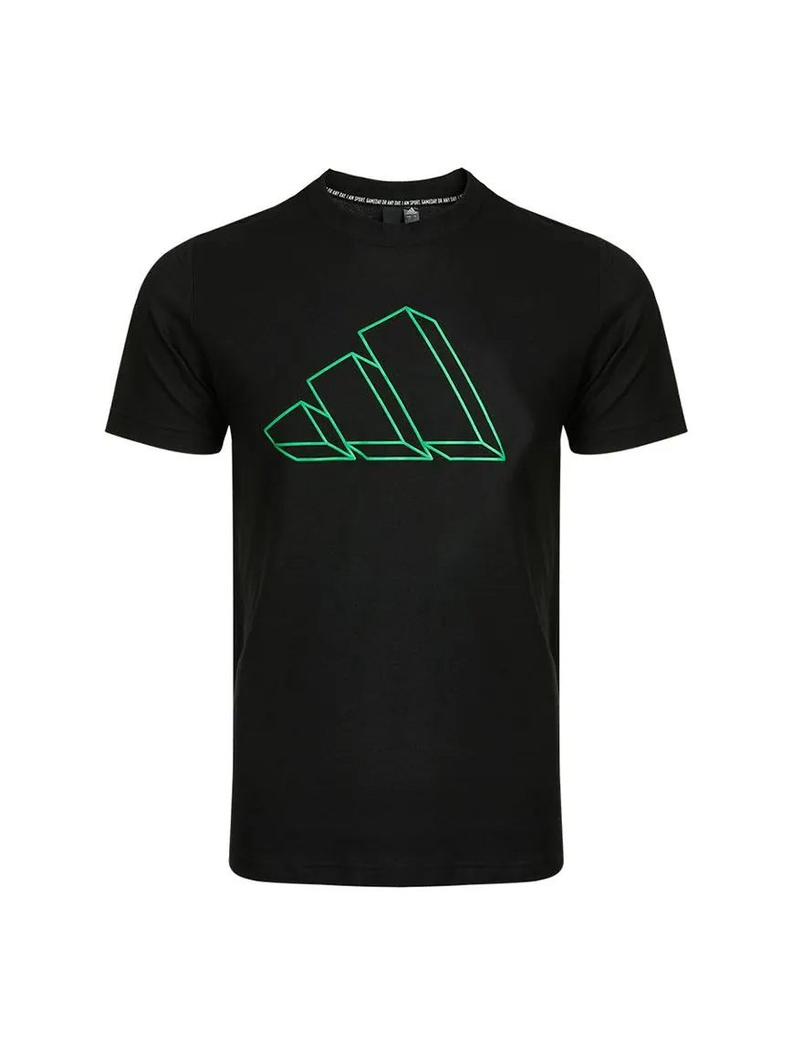 Футболка adidas M Fi Gfx Tee Athleisure Casual Sports Round Neck Short Sleeve Black — изображение 1 из 5, черный