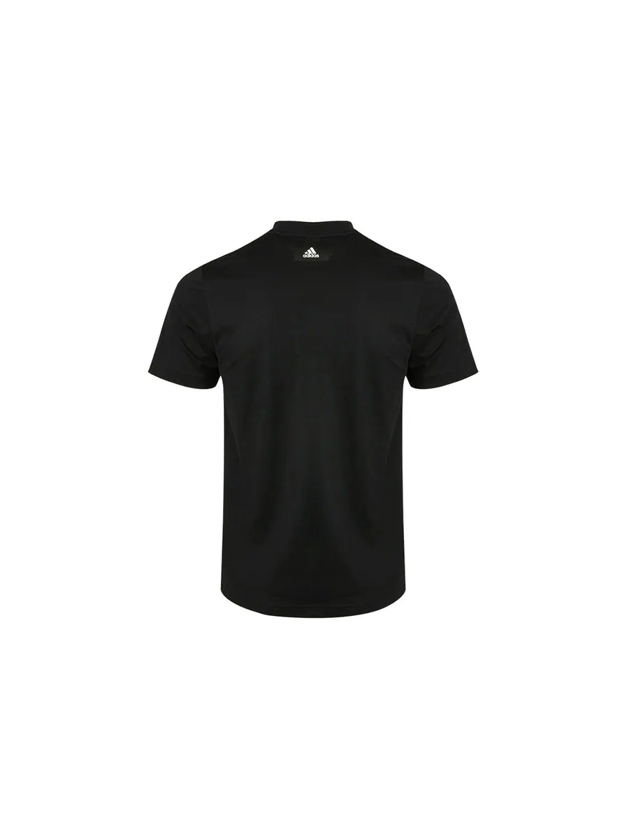 Футболка adidas M Fi Gfx Tee Athleisure Casual Sports Round Neck Short Sleeve Black — изображение 2 из 5, черный
