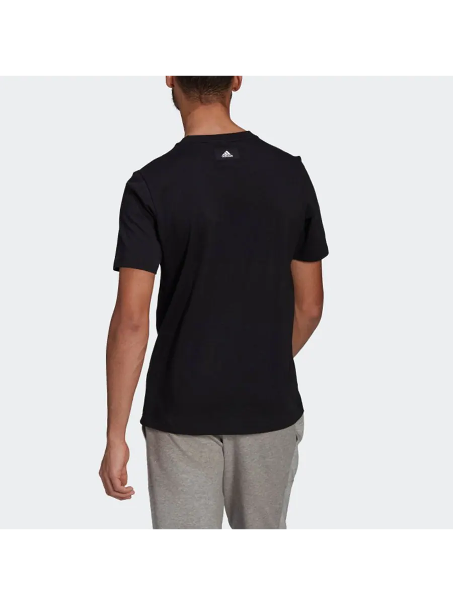 Футболка adidas M Fi Gfx Tee Athleisure Casual Sports Round Neck Short Sleeve Black — изображение 4 из 5, черный