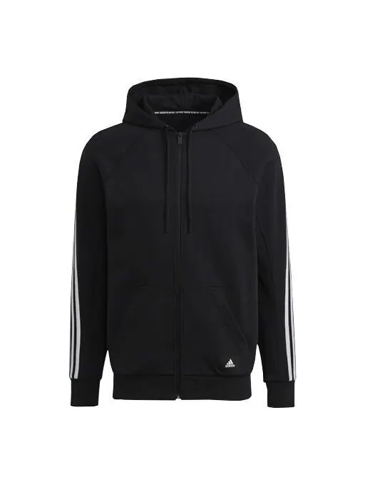 Толстовка adidas Long Sleeves Zipper Hooded Jacket Black — изображение 1 из 4, черный
