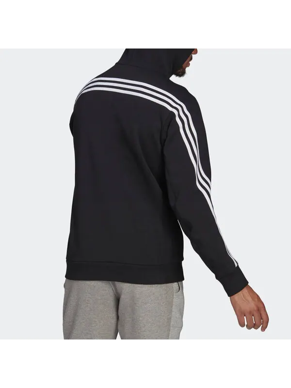 Толстовка adidas Long Sleeves Zipper Hooded Jacket Black — изображение 3 из 4, черный