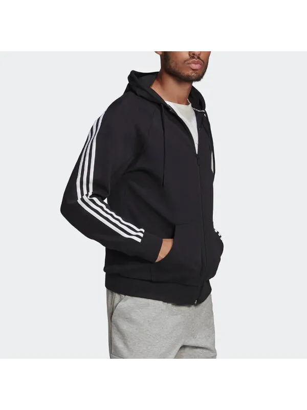 Толстовка adidas Long Sleeves Zipper Hooded Jacket Black — изображение 4 из 4, черный