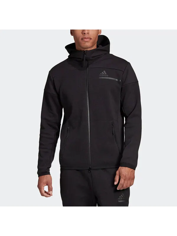 Куртка adidas Sports Stylish Zipper Hooded Jacket Black — изображение 3 из 4, черный