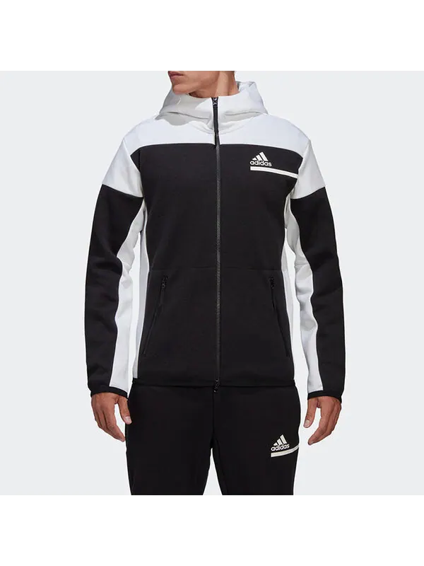 Куртка adidas ZNE FZ hooded Casual Sports Jacket Black — изображение 3 из 4, черный