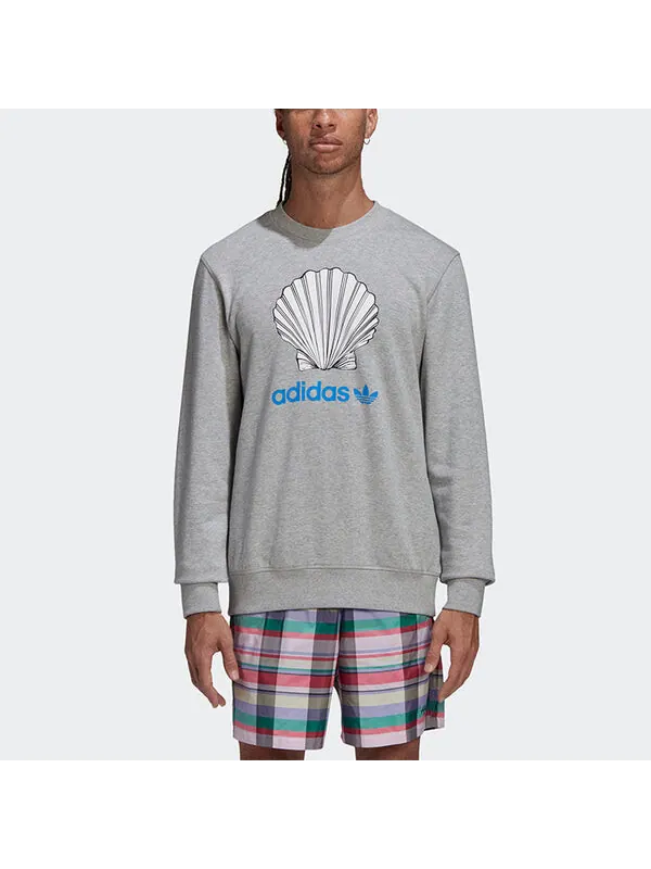 Толстовка originals x noah men's shell logo crewneck Adidas — изображение 3 из 4, серый