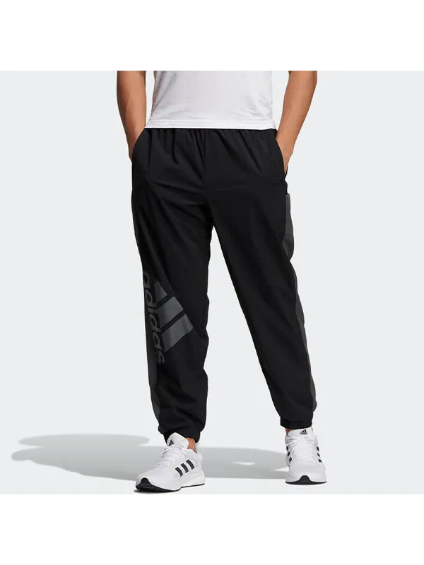 Спортивные штаны adidas Logo Alphabet Printing Colorblock Bundle Feet Sports Pants Black — изображение 2 из 4, черный