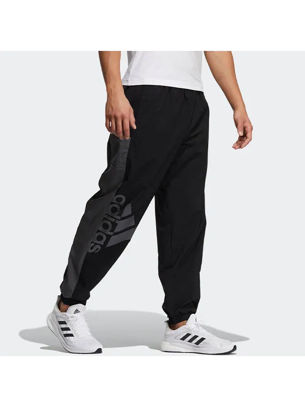 Спортивные штаны adidas Logo Alphabet Printing Colorblock Bundle Feet Sports Pants Black — изображение 4 из 4, черный