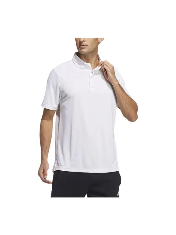 Футболка adidas Solid Color Athleisure Casual Sports Short Sleeve Polo Shirt White — изображение 1 из 3, мульти