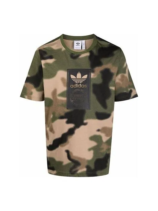Футболка Men's adidas Casual Breathable Camouflage Sports Short Sleeve Green T-Shirt — изображение 1 из 4, мульти