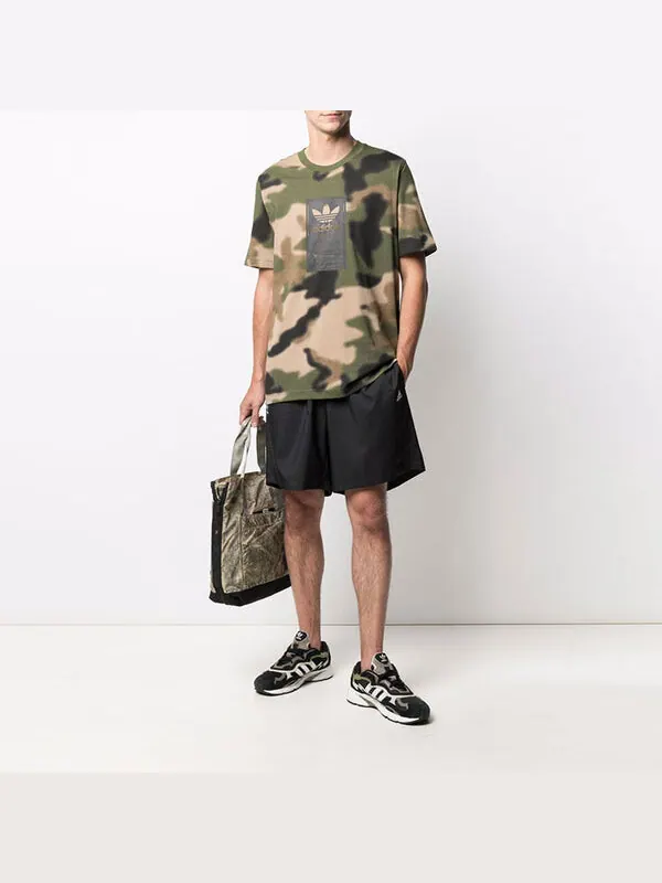 Футболка Men's adidas Casual Breathable Camouflage Sports Short Sleeve Green T-Shirt — изображение 2 из 4, мульти