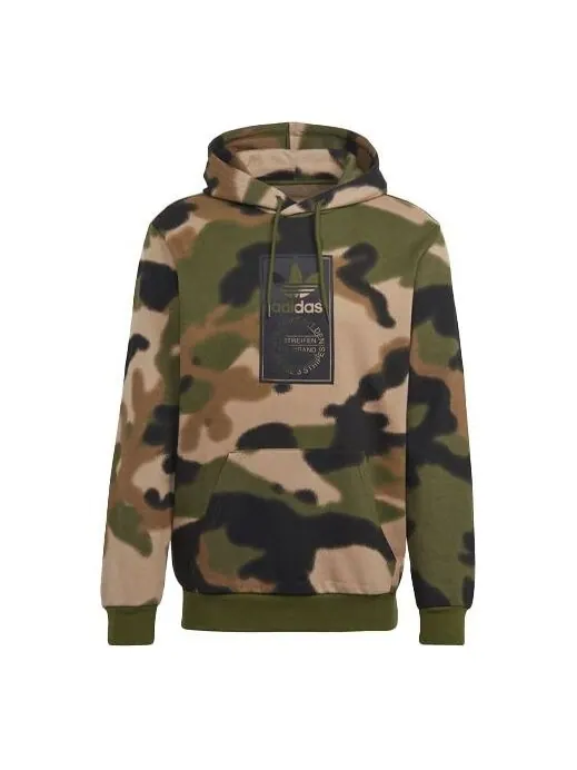 Толстовка adidas originals Athleisure Casual Sports Green Camouflage — изображение 1 из 4, зеленый
