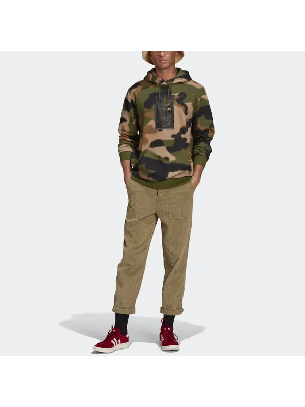 Толстовка adidas originals Athleisure Casual Sports Green Camouflage — изображение 2 из 4, зеленый