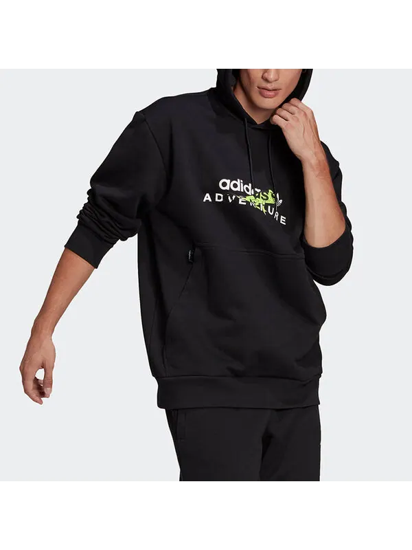 Толстовка adidas originals Adv Logo Hoody Athleisure Casual Sports Printing Pattern Black — изображение 4 из 4, черный