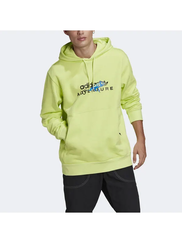 Толстовка originals adv logo hoody dragon printing sports yellow Adidas — изображение 3 из 4, желтый