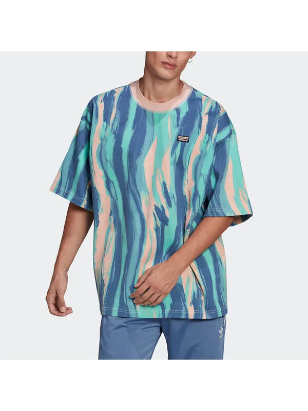 Футболка originals grx dtc tee aop large printing round neck sports short sleeve Adidas — изображение 2 из 4, мульти