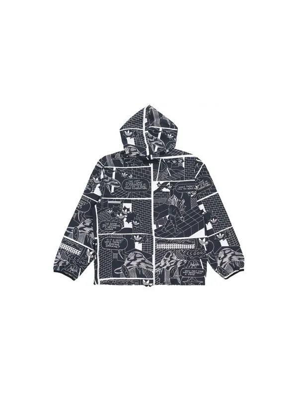 Куртка оригинальная ryv графическая ветровка для мужчин Adidas — изображение 2 из 4, черный