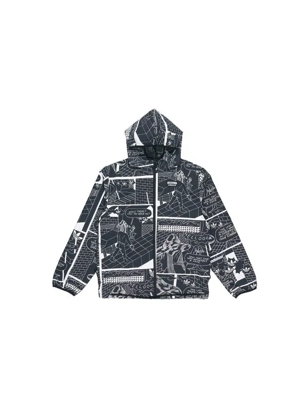 Куртка оригинальная ryv графическая ветровка для мужчин Adidas — изображение 3 из 4, черный
