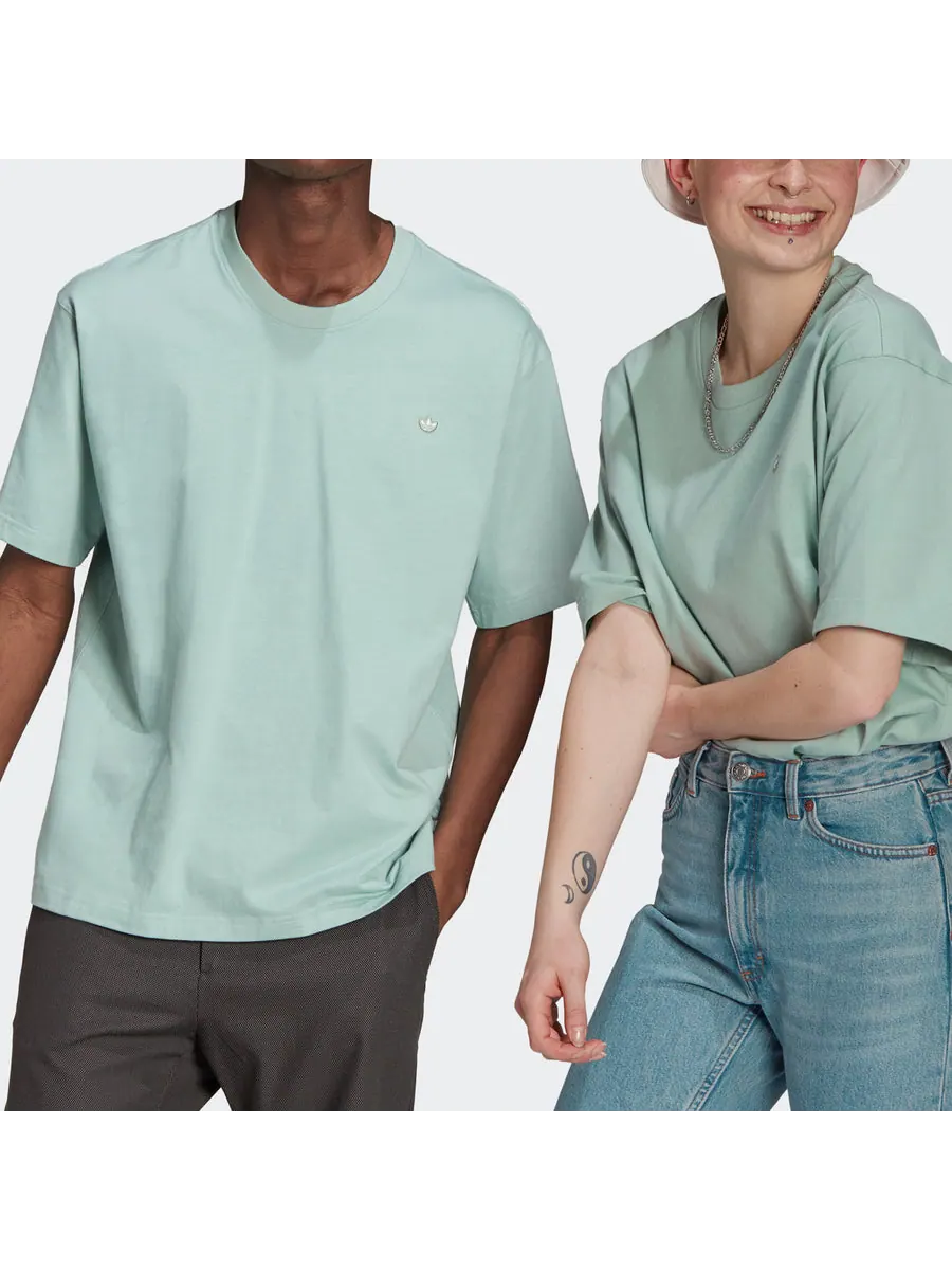 Футболка adidas originals Premium Tee Mini Logo Embroidered Sports Round Neck Short Sleeve Couple Style Green, зеленый