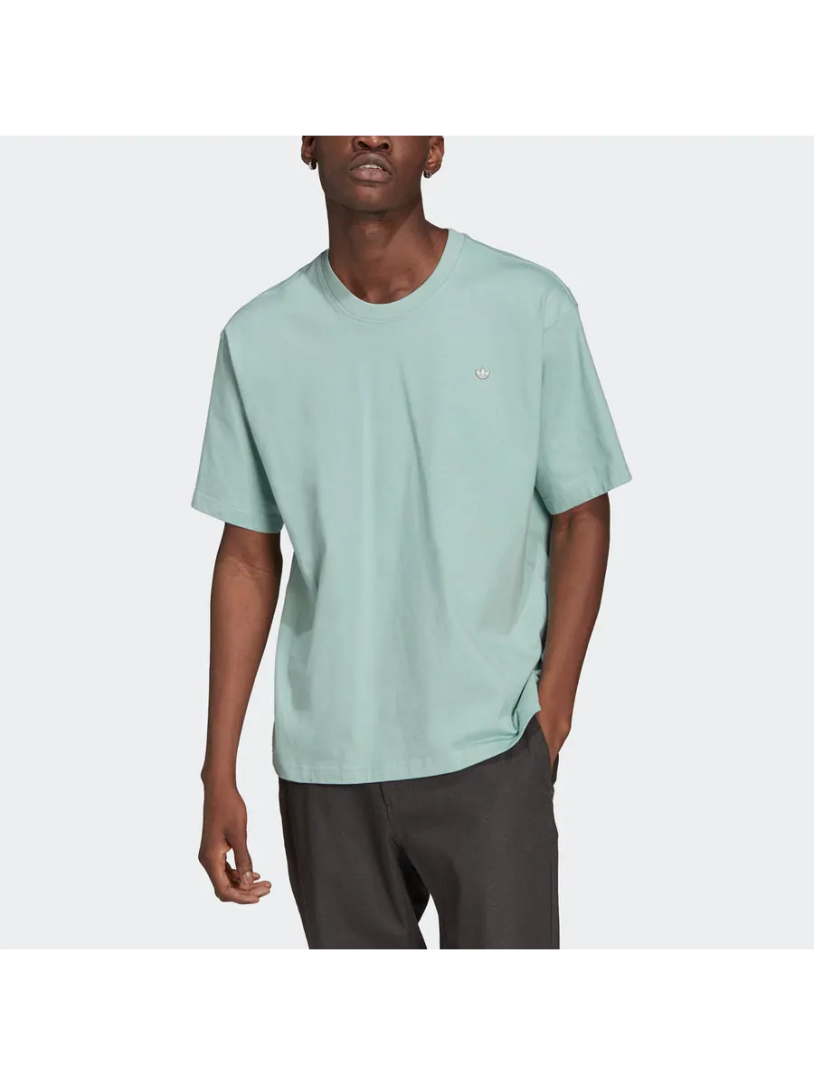 Футболка adidas originals Premium Tee Mini Logo Embroidered Sports Round Neck Short Sleeve Couple Style Green, зеленый