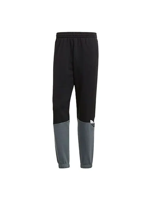 Спортивные штаны adidas originals logo Splicing Bundle Feet Sports Pants Black — изображение 1 из 4, черный