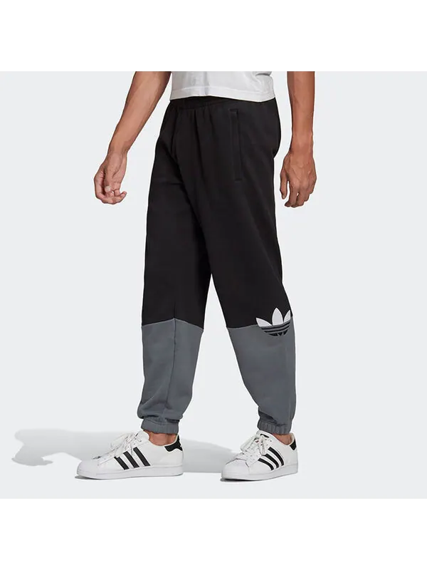 Спортивные штаны adidas originals logo Splicing Bundle Feet Sports Pants Black — изображение 2 из 4, черный