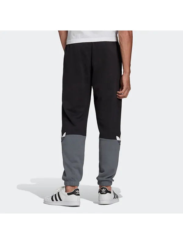 Спортивные штаны adidas originals logo Splicing Bundle Feet Sports Pants Black — изображение 3 из 4, черный