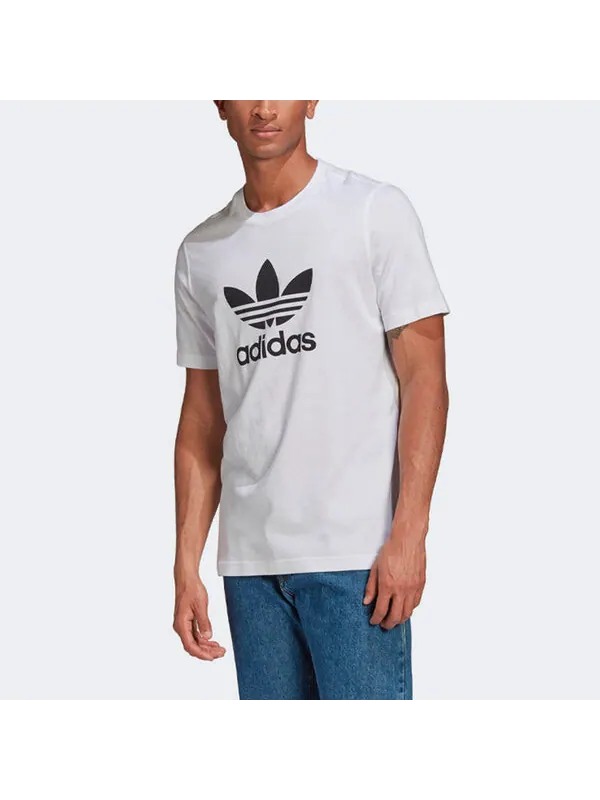 Футболка оригиналы adicolor классика трилистник футболка мужская Adidas — изображение 3 из 4, белый