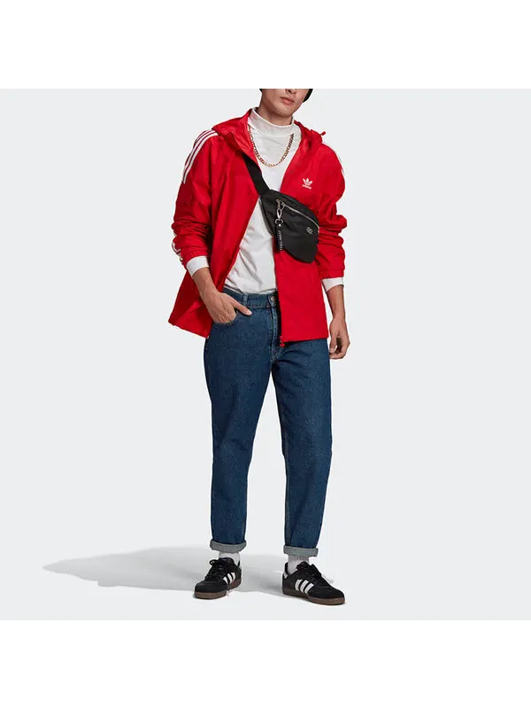 Куртка adidas originals 3-stripes Wb Fz Casual Sports Stand Collar Jacket Red — изображение 3 из 4, светлый красный