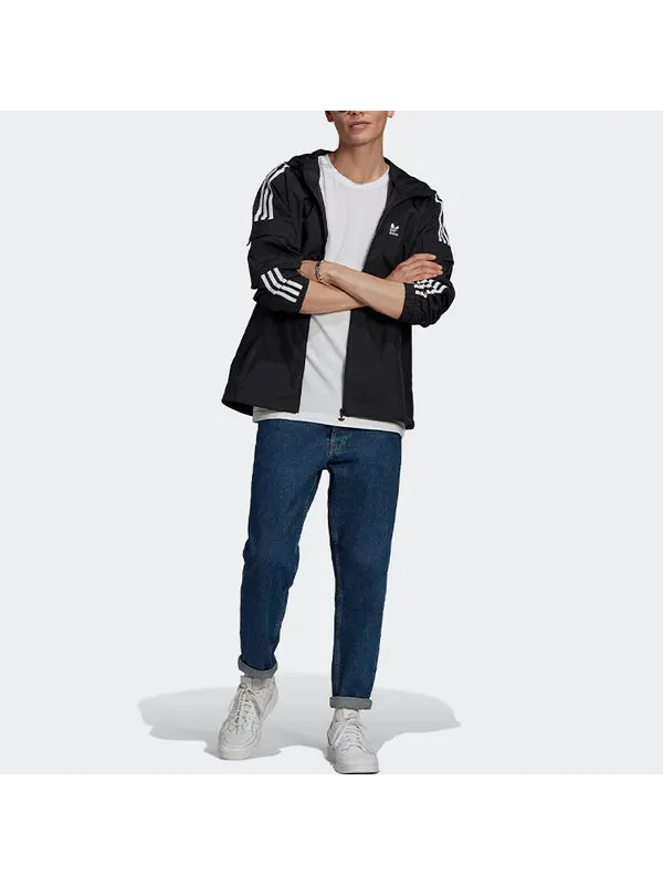 Куртка оригинальная 3 полоски wb fz толстовка с капюшоном для мужчин Adidas — изображение 3 из 4, черный