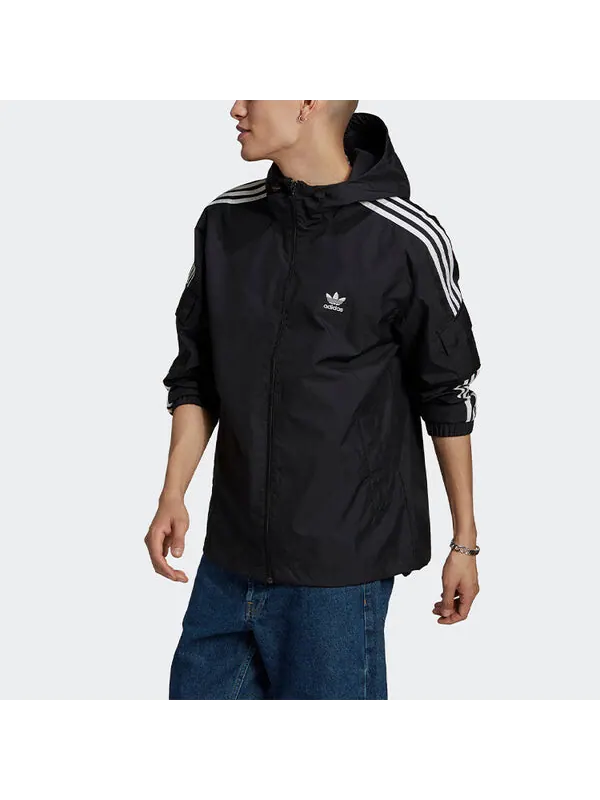 Куртка оригинальная 3 полоски wb fz толстовка с капюшоном для мужчин Adidas — изображение 4 из 4, черный