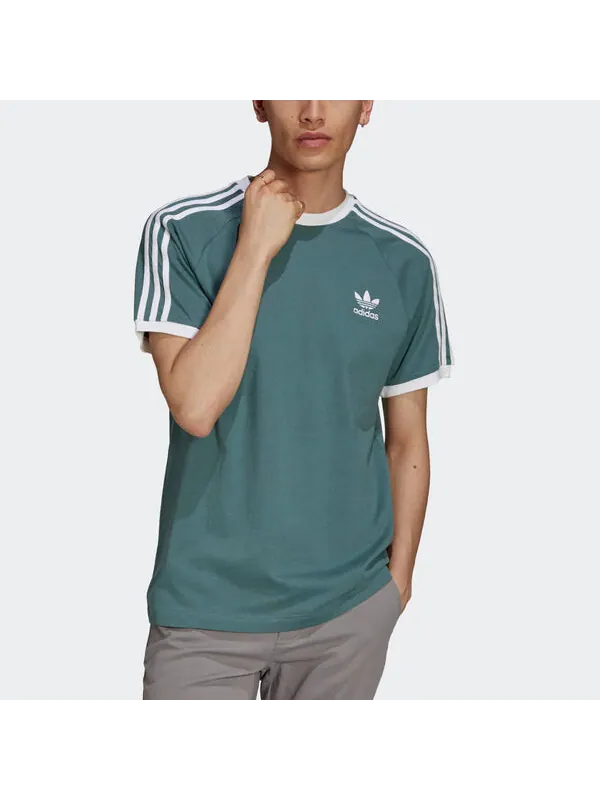 Футболка оригиналы 3 полоски футболка зеленая Adidas — изображение 4 из 4, зеленый