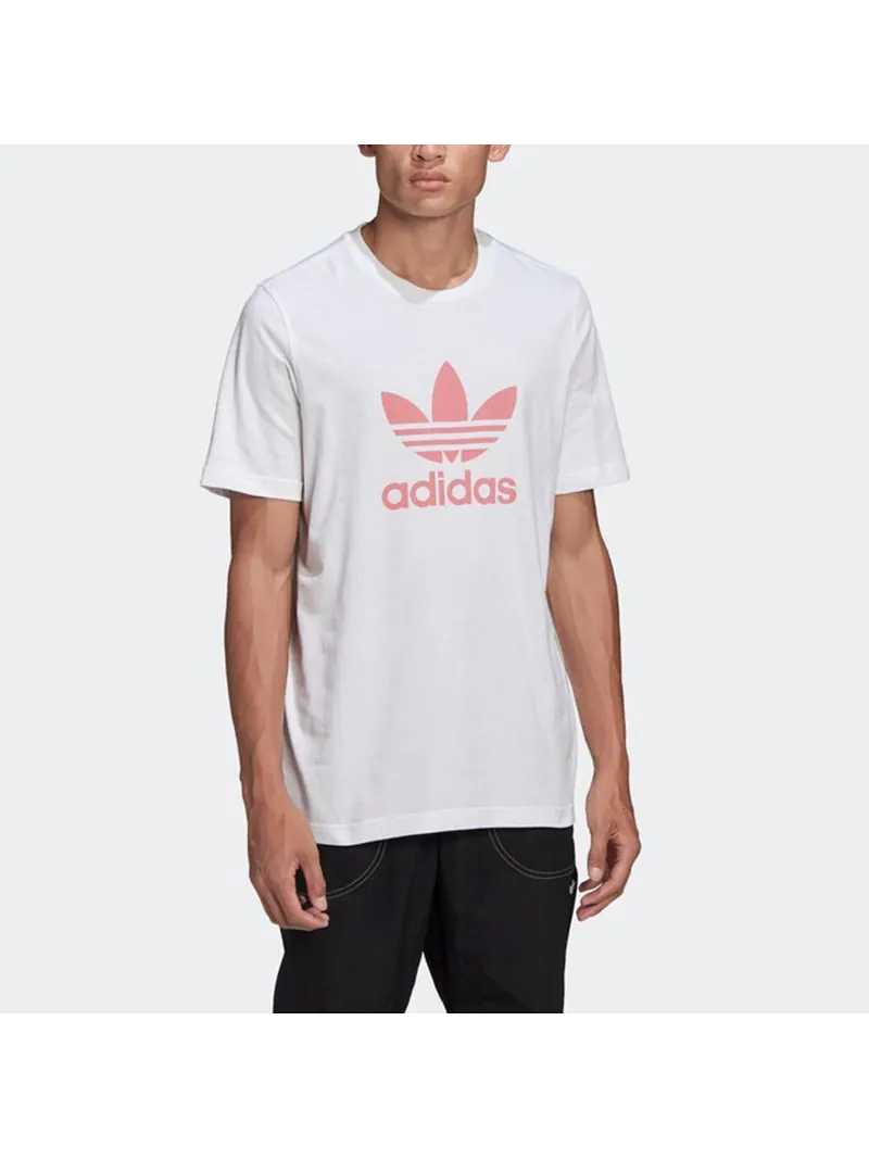 Футболка adidas originals Trefoil Logo Printing Sports Round Neck Short Sleeve White — изображение 3 из 5, белый
