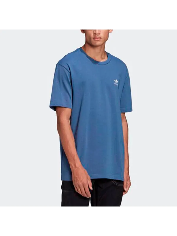 Футболка originals logo printing sports breathable short sleeve royal blue Adidas — изображение 2 из 4, синий